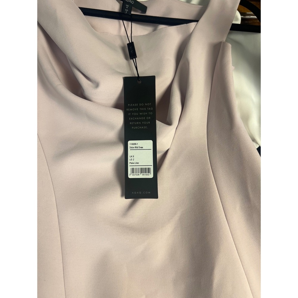 AQ/AQ Didion Midi Dress Pale Lilac One Shoulder Cowl Neck 110255-1 Womens US 2 - Picture 7 of 10